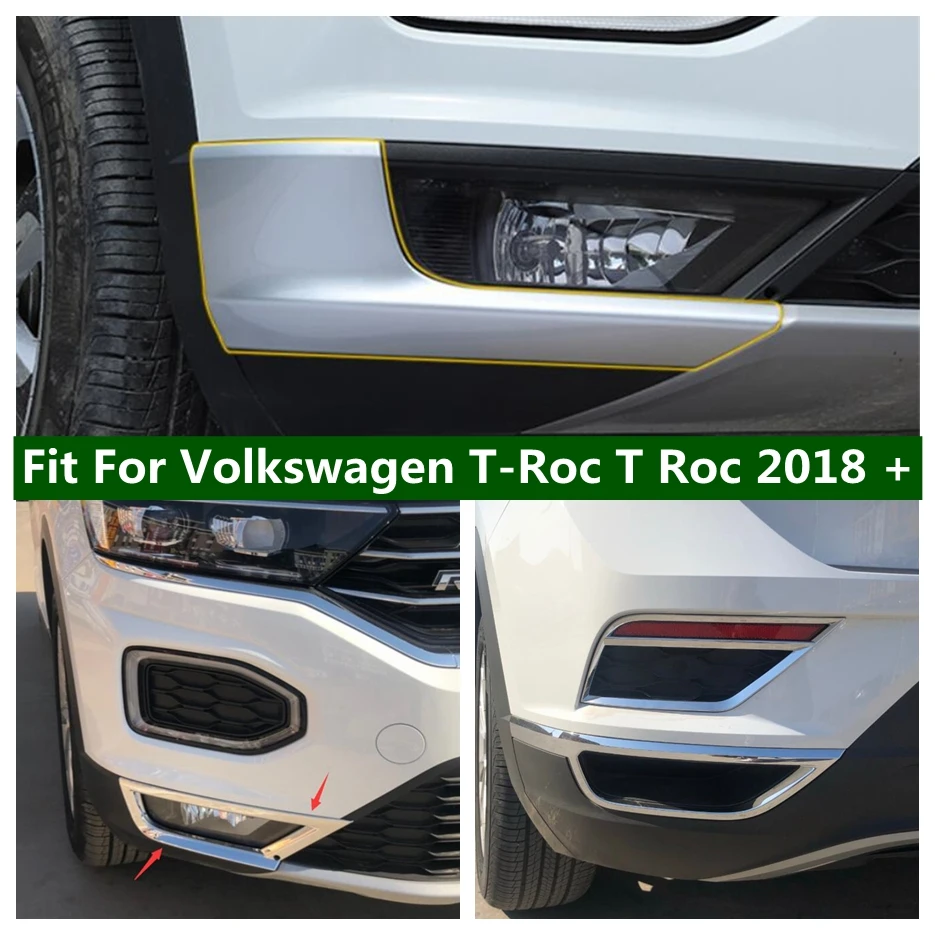 

Front Rear Bumper Fog Lights Lamp Garnish Decor Protection Corner Cover Trim For Volkswagen T-Roc T Roc 2018 - 2020 Accessories