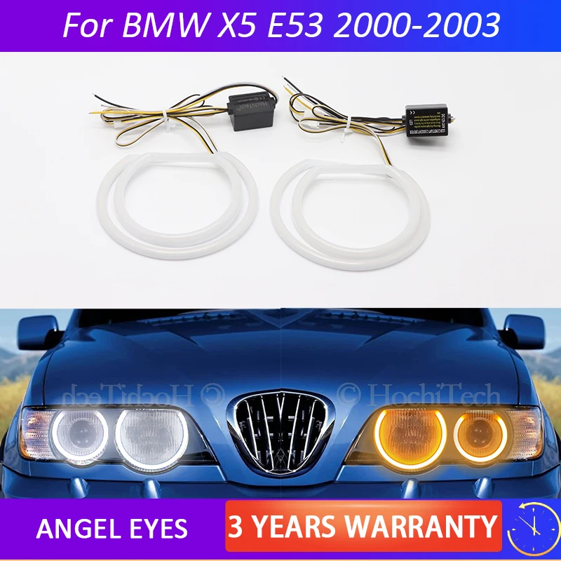 

For BMW X5 E53 Pre facelift 2000 2001 2002 2003 SMD Cotton Light Switchback LED Angel Eye Halo Ring Kit car accessories