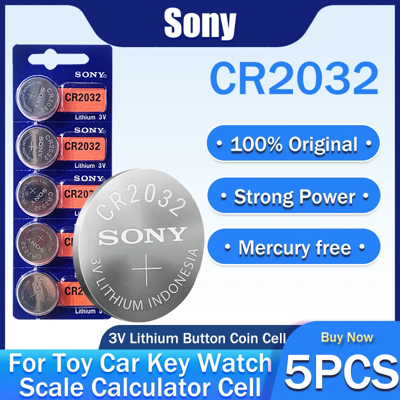 5 шт./лот Sony CR2032 CR 2032 DL2032 ECR2032 3 В литиевая батарея для игрушечного калькулятора