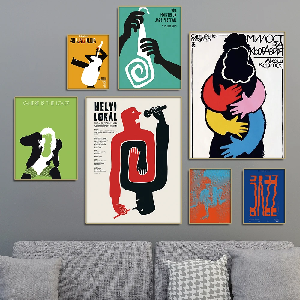 Абстрактная Музыка постер группы выступления холст живопись Джаз Фестиваль