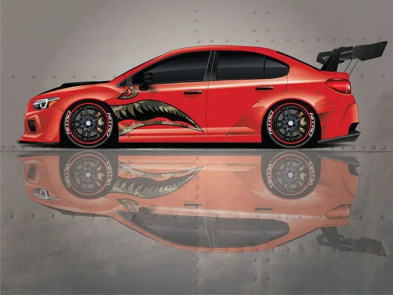 Автомобильная пленка Flying Tigers Livery боковая автомобильная с зубами акулы