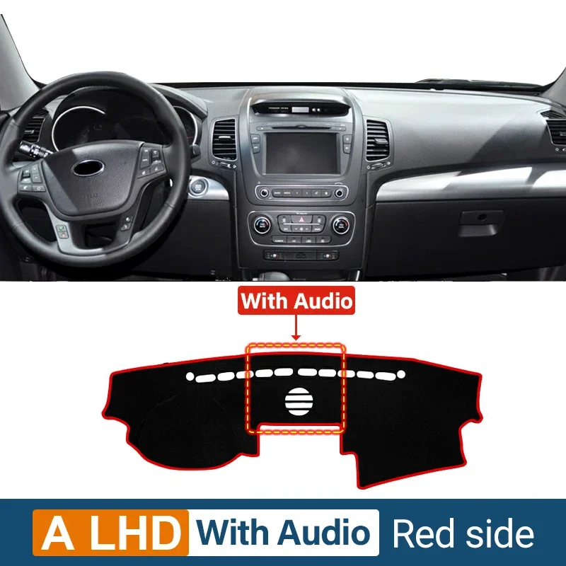 

Чехол на приборную панель автомобиля для Kia Sorento 2 XM 2013 2014, коврик для приборной стойки, солнцезащитный козырек, нескользящий коврик для приборной панели, аксессуары