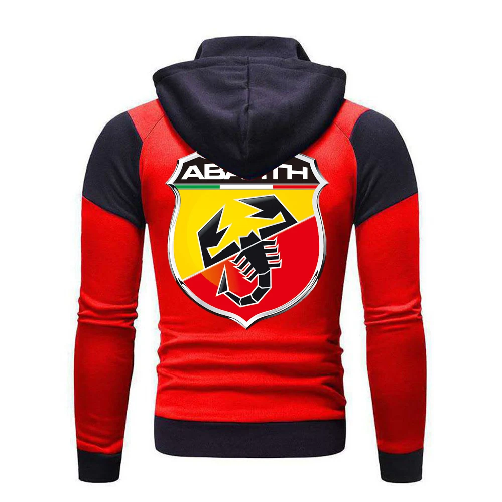 Мужская толстовка с капюшоном и логотипом ABARTH флисовая хлопковая на молнии в