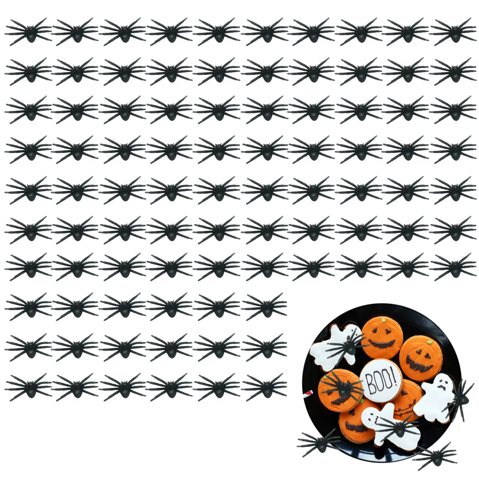 

Паук на Хэллоуин, 100 шт., реалистичный паук, черные пауки, искусственный паук, розыгрыш, реквизит, шутка, игрушки для страшного Хэллоуина