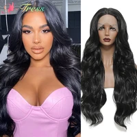 x tress long body wave synthetic lace front wigs natural color middle part lace wig with natural hairline daily party cosplay