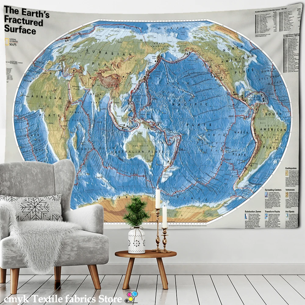 Винтажная гобеленовая подвеска на стену с картой Богемского хиппи, тапиз для гостиной, декор дома, фоновая ткань.