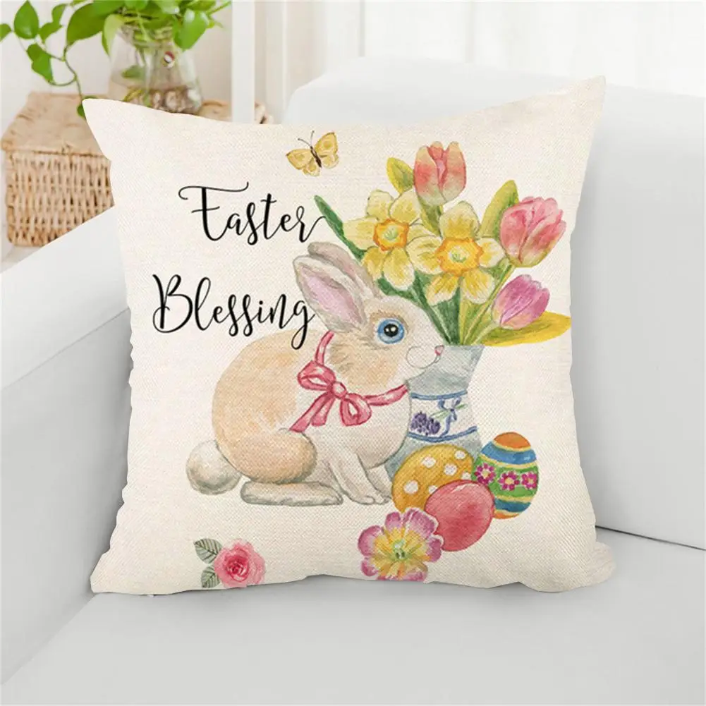 

Подушка хлопок квадратная форма наволочка Пасхальный кролик цветы наволочка