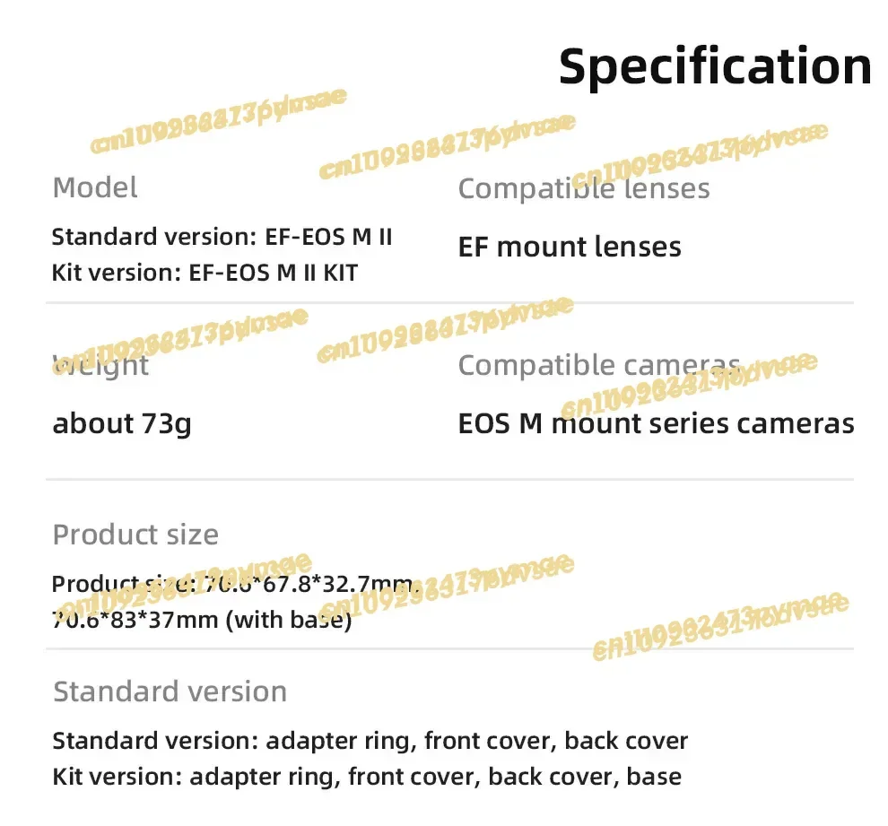 Фото Новый адаптер YONGNUO EFE.OSM II с автофокусом для объективов Canon EOS EF/EF-S на байонет M (EF-M) для камер M2, M3, M5, M6, M10, M50, M100 (модель 2025 года) №3