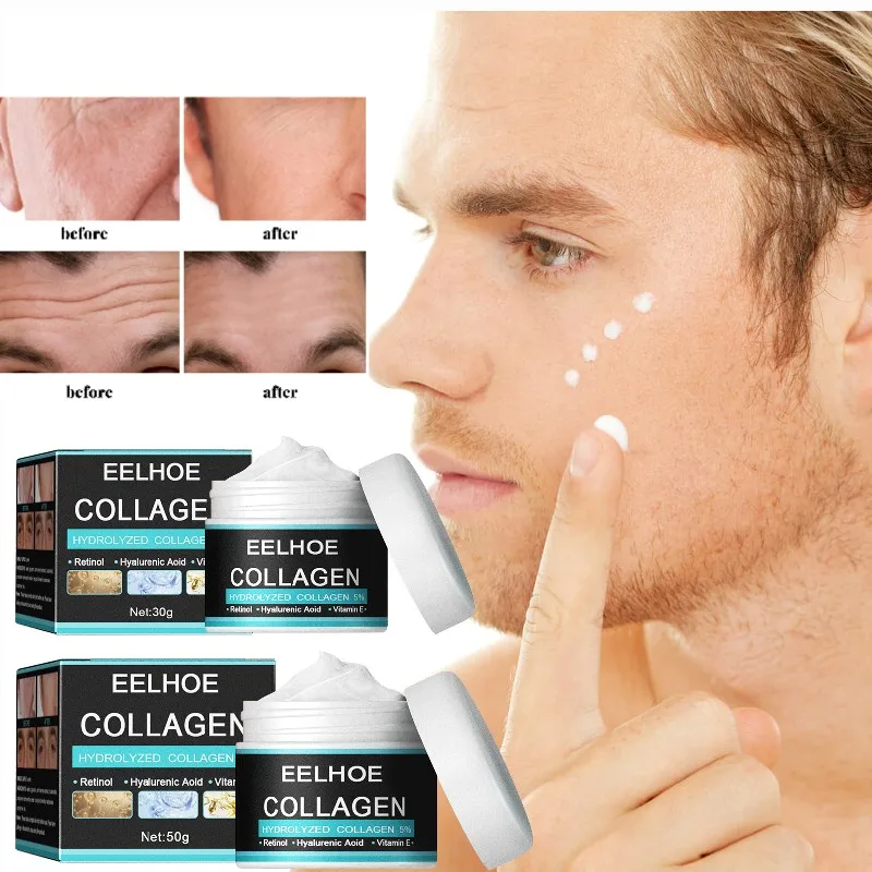 

Collagen Anti Wrinkle Creams For Men Man Hyaluronic Acid Vitamin E Cream Reduces fine lines Beauty Moisturizing Facial Care