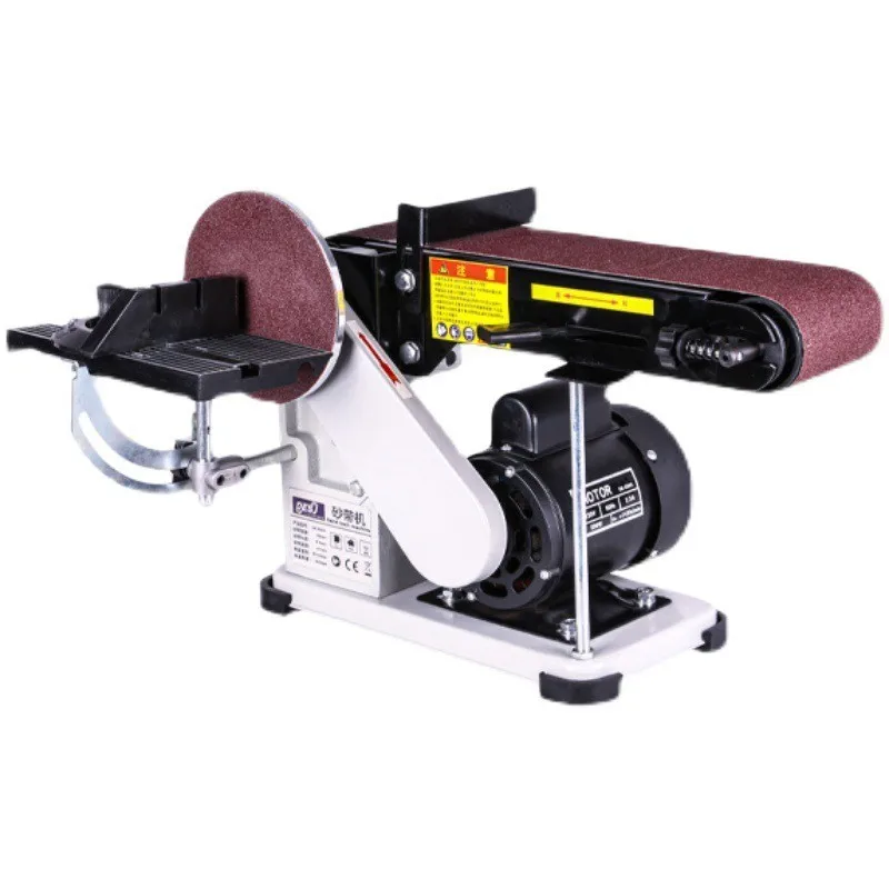 Small household sandpaper machine Vertical woodworking sanding belt machine Polishing electric grinding bench sanding machine