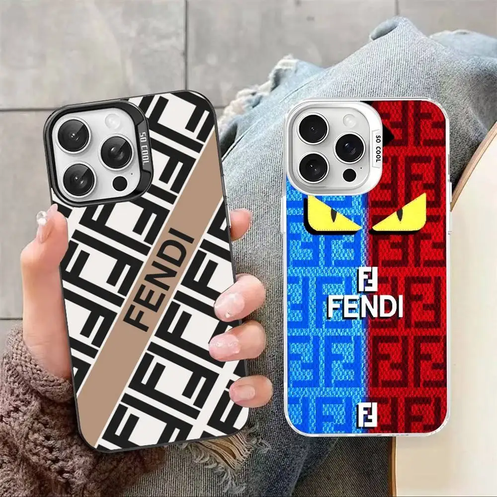 Роскошный чехол для телефона с логотипом F-fendi для iPhone 17, 16, 15, 14, 11, 12, 13 Pro Max Plus Pro, цветной, серебристый (art.: 3920dc2bc6eb3) - 3920dc2bc6eb3