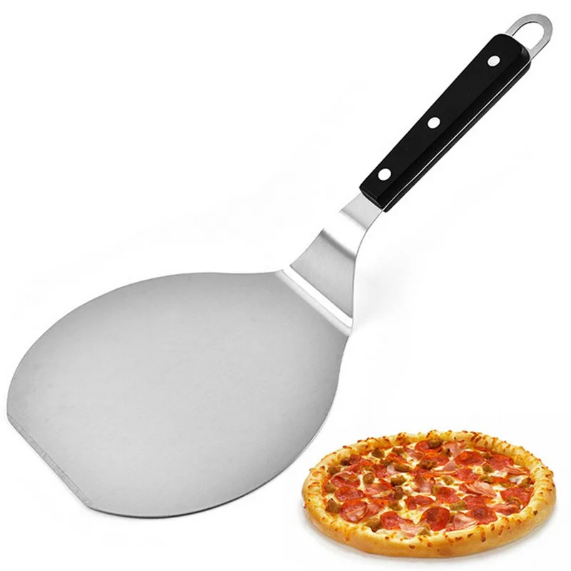 

Anti-scalding Pizza Shovels Wooden Handle Round Paddle Spatula Stainless Steel Cake Pastry Baking Tool Kitchen Accessories