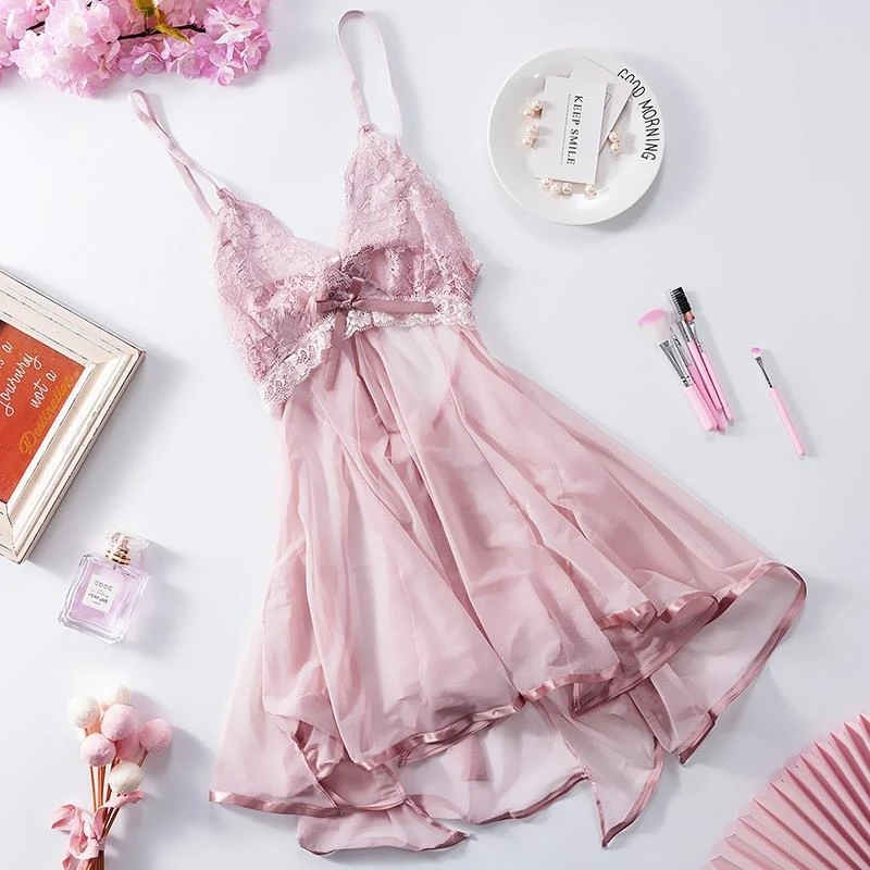 New Ice Silk Couple Underwear Three-piece Lovers Pajamas Nightdress Homewear Nightgown Set Cute Lingerie Sexy Sleepwear Women