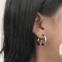 modern womens earrings 2022%ef%bc%8cstainless steel staggered hoop%ef%bc%8ckorean fashion gold jewelry accessories for women%ef%bc%8cpiercing ear