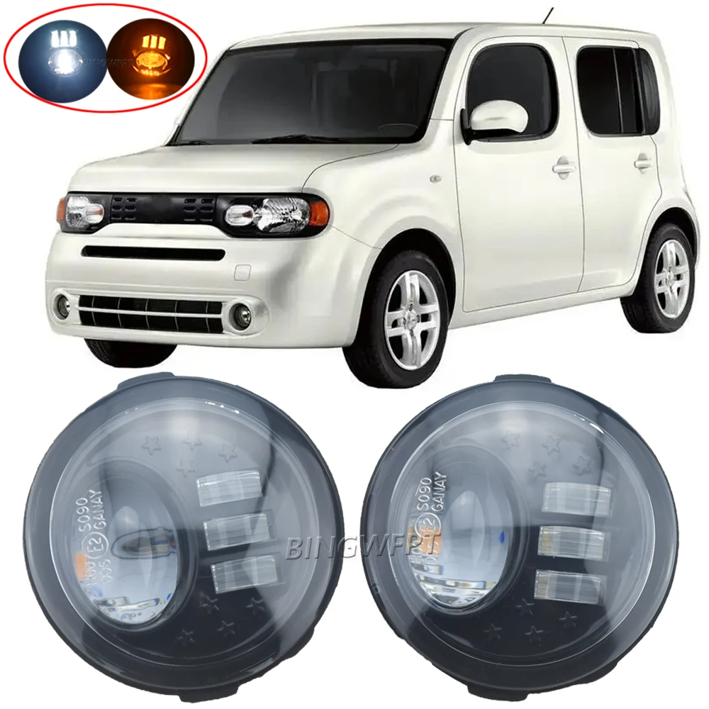 

2 X Fog Lights LED Fog Light For Nissan Cube Z12 Hatchback 2010 2011 2012 2013 2014 Car Front Bumper Light Fog Lamp