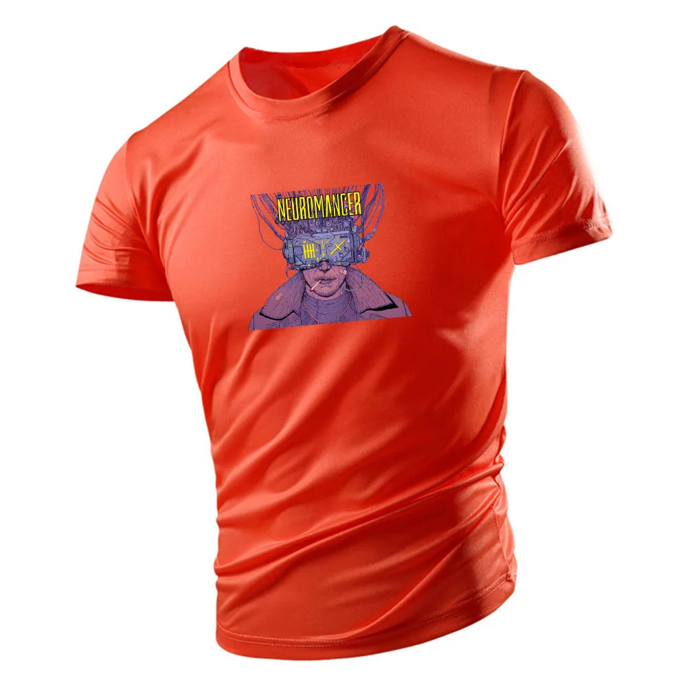 

Four seasons outdoor leisure fashion sports style adult men's short sleeve T-shirt animation 2D quick drying round neck print