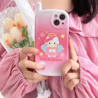 retro classic antenna phone angel hello kitty phone case for iphone 11 12 13 pro max mini x xs xr soft silicone cover