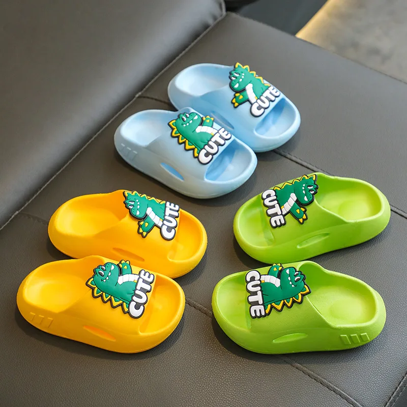 

Slippers Non-slip Slippers Soft Color Children's Solid Style Cute Slippers Crocodile Home Bathroom Breathable Shoes Kids Summer