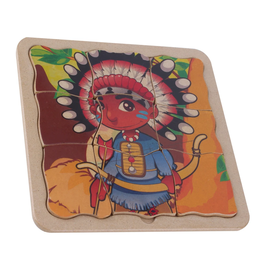 

Hot! Indian Bow Puzzle Toy 9 Pieces Plate Kids Girl Boy Gift Ages 3+ New Sale