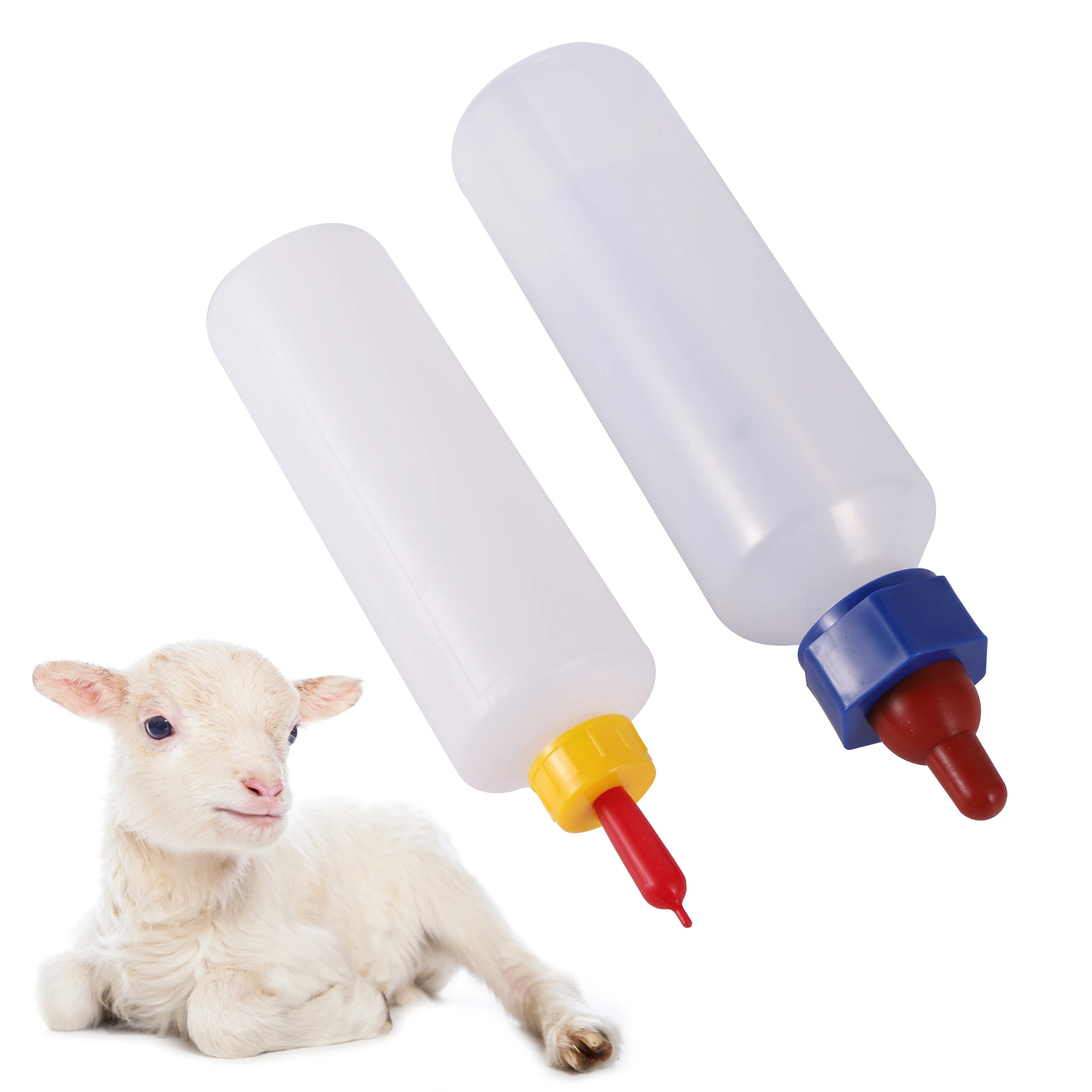 

10Pcs Lamb Milking Bottle Nipple Drinker Plastic Piglet Sheep Goat Feeding Waterer 400/500ML Capacity Nursery Veterinary tool
