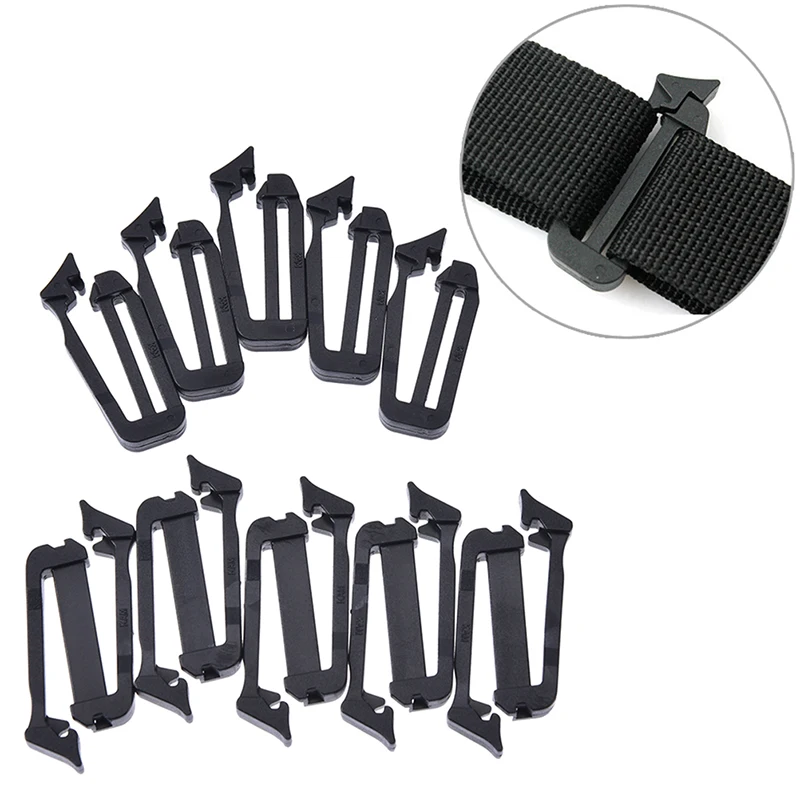 

5pcs Molle Attach Webbing End Clip Clasp Fastener Strap Buckle Waist Belt Link Bag Adjust Quick Slip Keeper Backpack Accessories