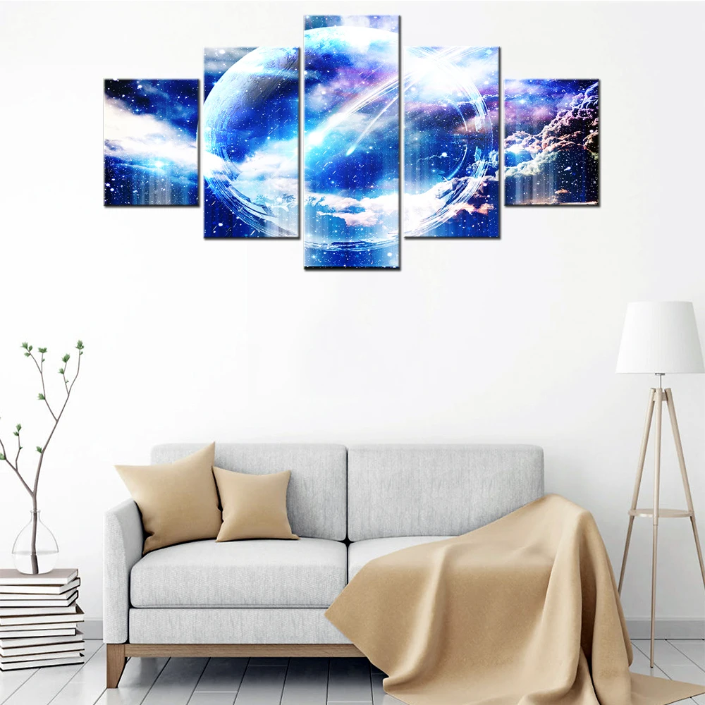 

Home Art Wall Modular Poster Frame Printed 5 Panel Anime Dragon Wonderland Painting Modern Canvas Decoration Living Room Picture