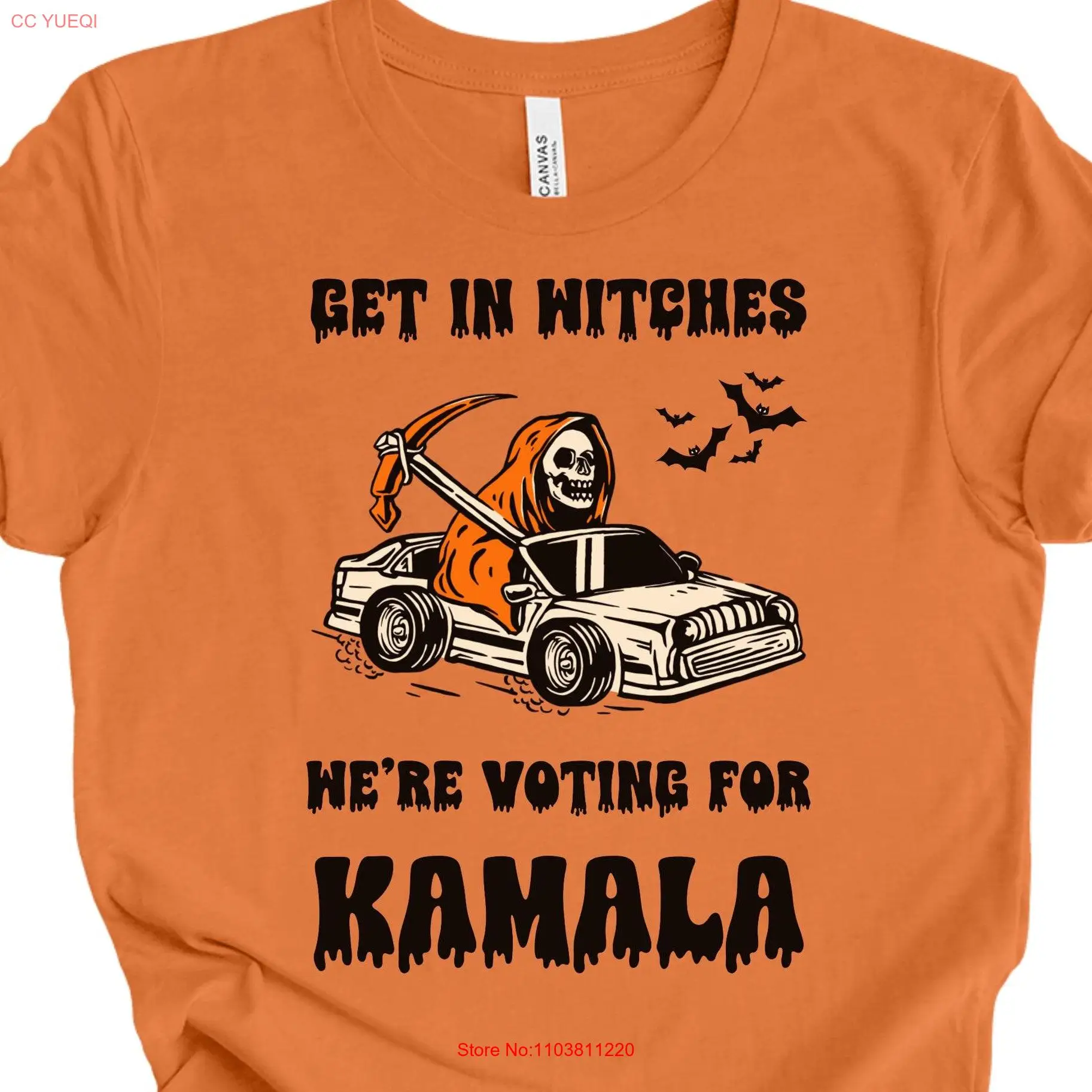 Get in Witches were Voting for Kamala T Shirt Halloween Harris Walz 2024 democrat election president
