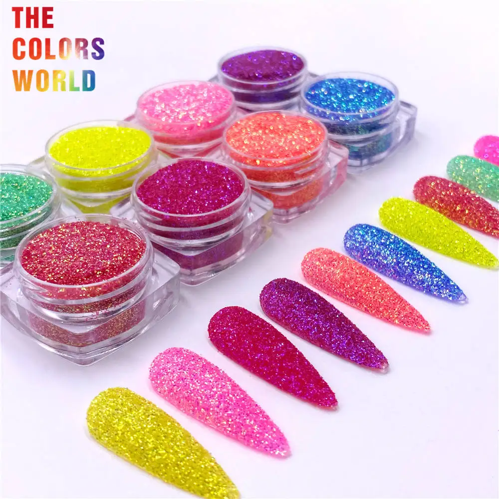 

TCT-014 American Fantasy Iridescent Rainbow Color 0.2MM Size Nail Glitter For Nail Art Nail Gel And Other Manual DIY decoration