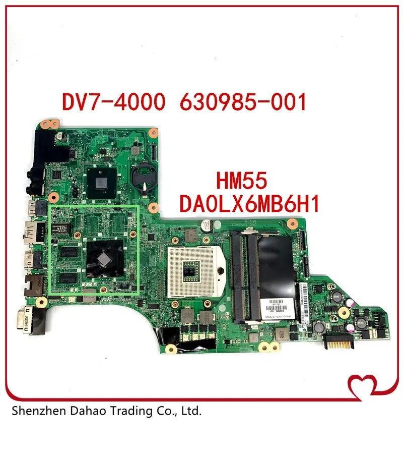 630985-001 609787-001 For HP Pavilion DV7T DV7-4000 Laptop Motherboard DA0LX6MB6H1 DA0LX6MB6F2 W/ HM55 HD5470 512M-GPU 100% Test