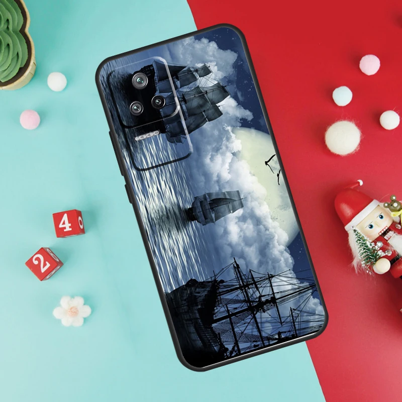 Фото Чехол «Старый корабль в море в лунную ночь» для Xiaomi 17 Pro Max 14 15 13T 14T 15T Pro POCO F8 Ultra F7 F5 F6 X5 X6 X7 X8 Pro №4