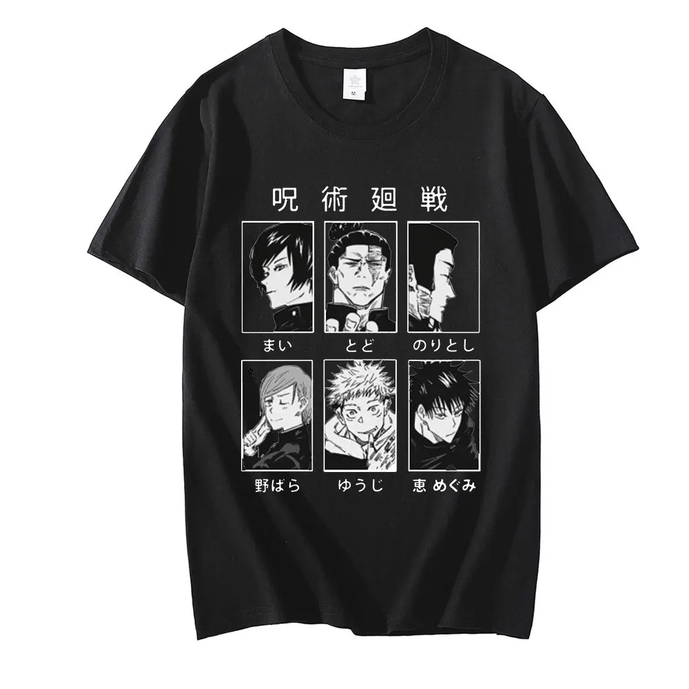 

Anime Jujutsu Kaisen Itadori Yuji Fushiguro Megumi Kugisaki Nobara Gojo Satoru Zenin Maki Inumaki Toge T Shirt Manga T-shirts