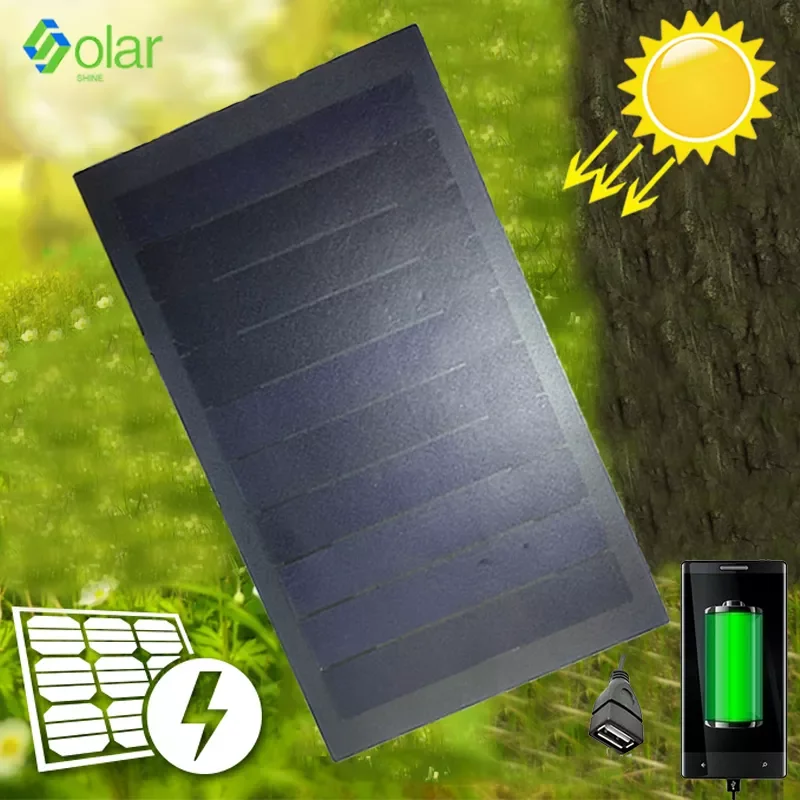 

USB 5V 20W Solar Cells Solar Panel Phone DIY Hiking Camping Charger Home Improvement Monocrystalline Silicon Power Bank Solar
