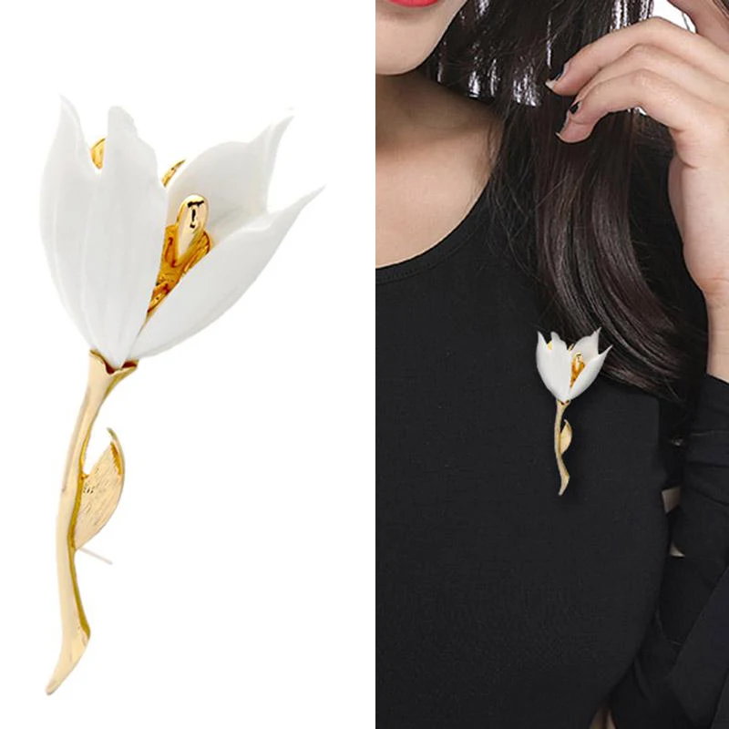 

Модная женская брошь в виде цветка тюльпана