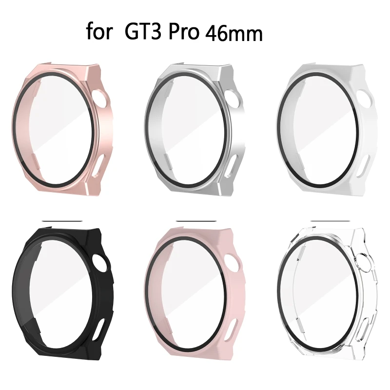 

Protective Case For GT3 Pro 46mm Protector Cover Tempered Glass Screen Cover Film Bumper Full Screen Smartwatch 85DD
