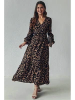 oversea size summer women fashion leopard printing long elegant female spring autumn clothes boutique classic clothes good style