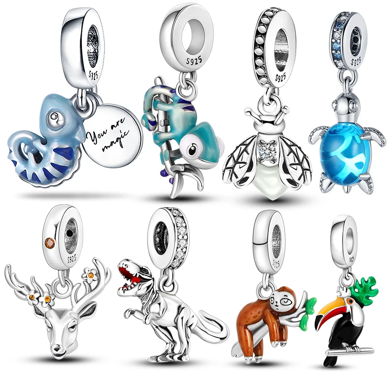 Женские шармы-подвески светлячки из серебра 925 пробы