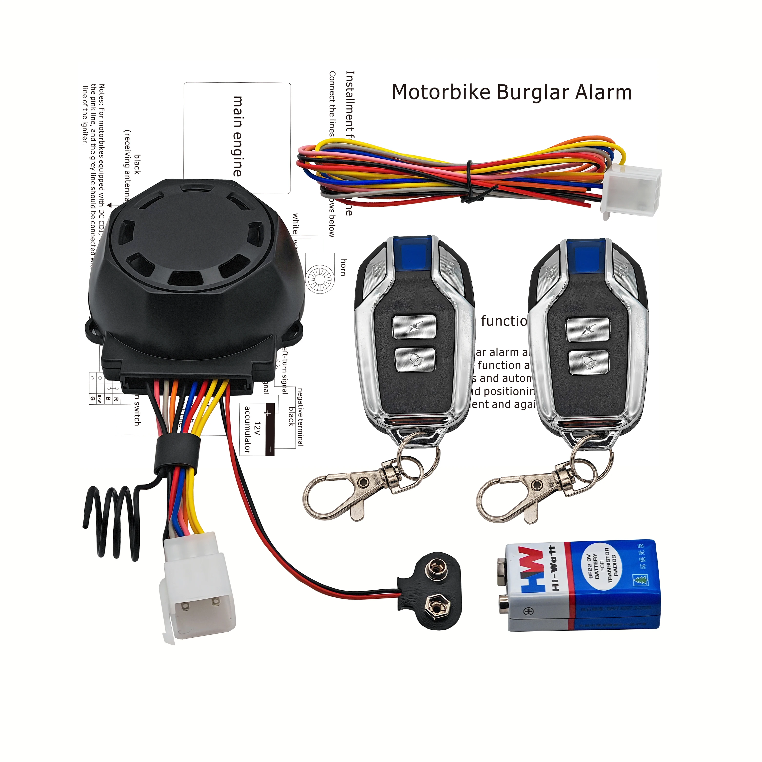 Водонепроницаемая Система Сигнализации Для Мотоцикла Защита От Кражи С