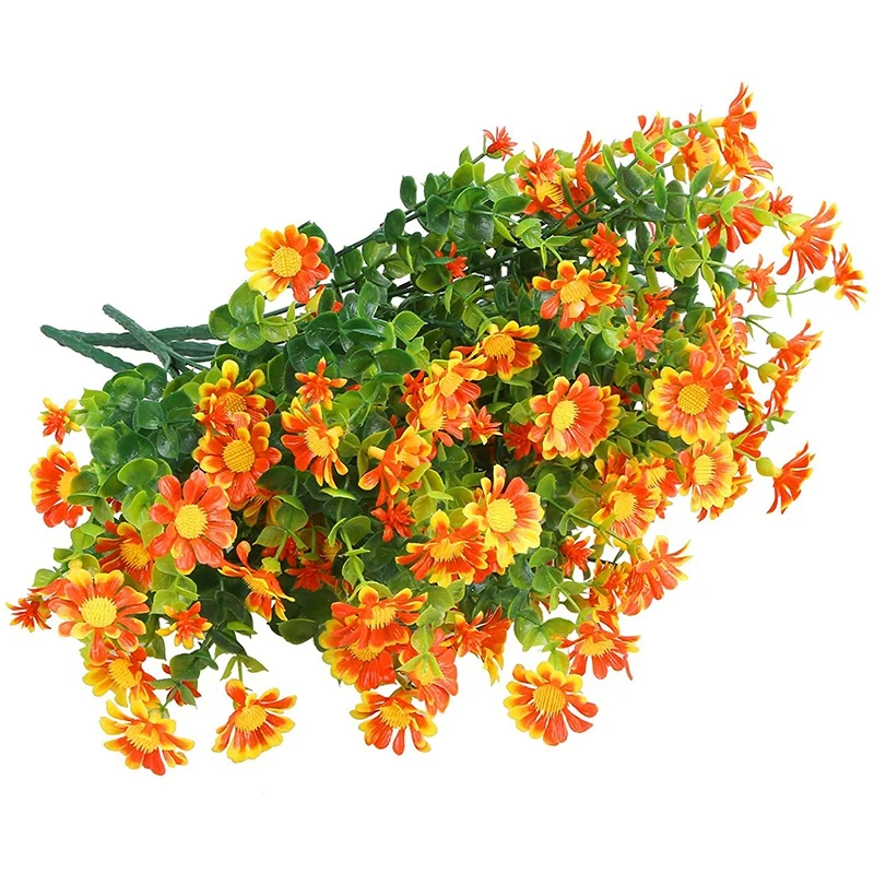 Promotion! 6 Pack Artificial Flowers For Outdoors Winter Color Resistant Boxwood Shrubs With Flower Fake Hanging Plants Greenery |