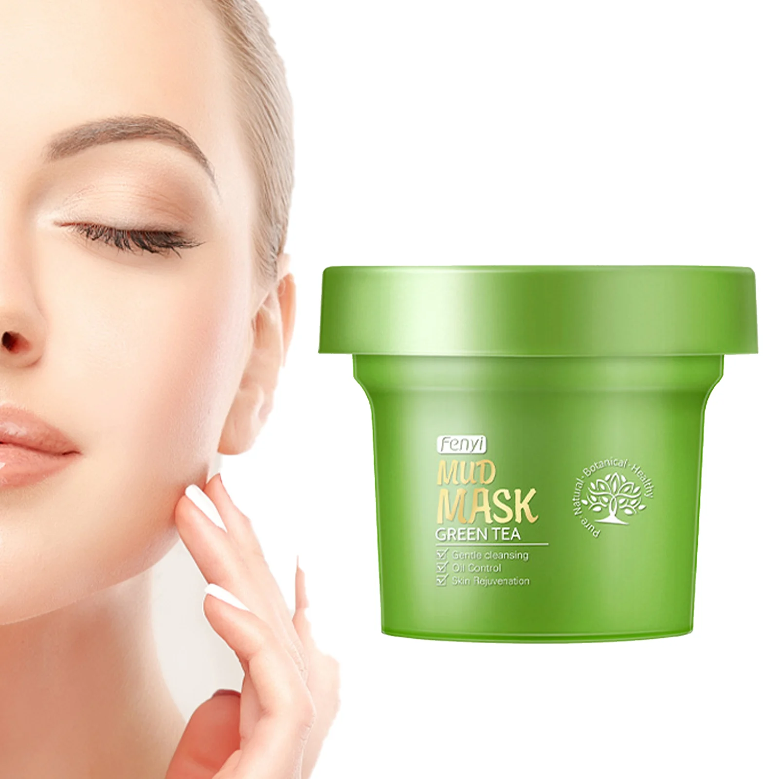 

Blackhead Remover Green Tea Mud Organic Natural Kaolin Clay Facial Cover Deep Pore Cleansing & Blackhead Remover Mud Cover Pore
