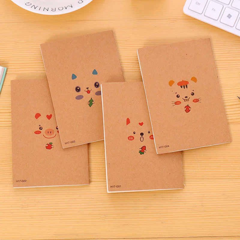 10pcs/lot Kraft Paper Retro 64K Small Notebook, Mini Pocket Notepad, Blank Inner Page, Car Line Book, Student Gifts