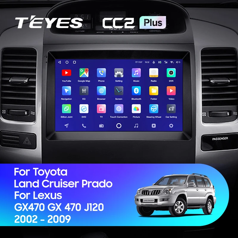 TEYES CC2L и CC2 Plus Штатная магнитола For Тойота Ленд Крузер Прадо J120 Лексус ЖХ Toyota Land Cruiser