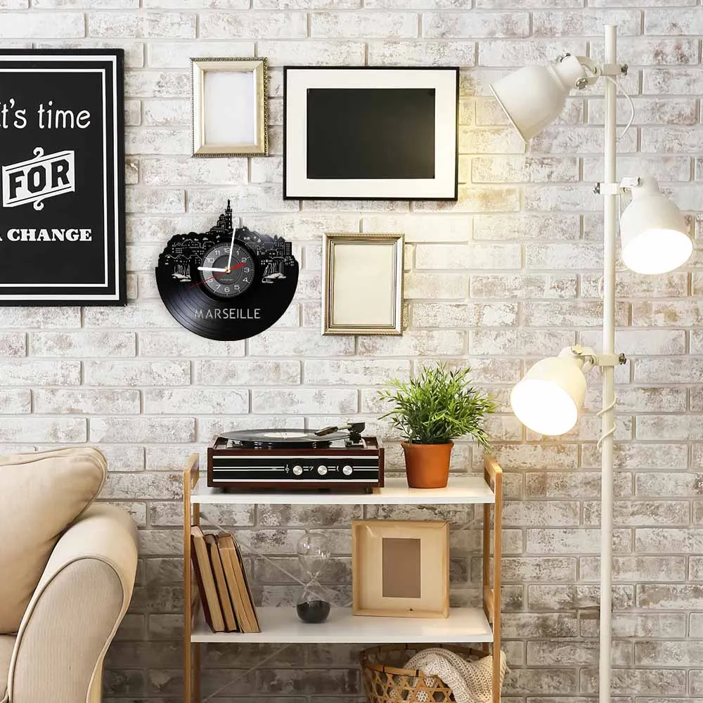 Виниловый альбом с изображением французского Марселя для городской пейзажа часы