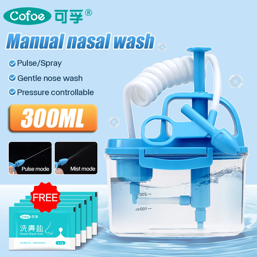 

Cofoe ручная носовая стирка для взрослых детей Чистка полости носа уход за ринитом Sinusitis Neti горшок аллергический ринит моющее устройство