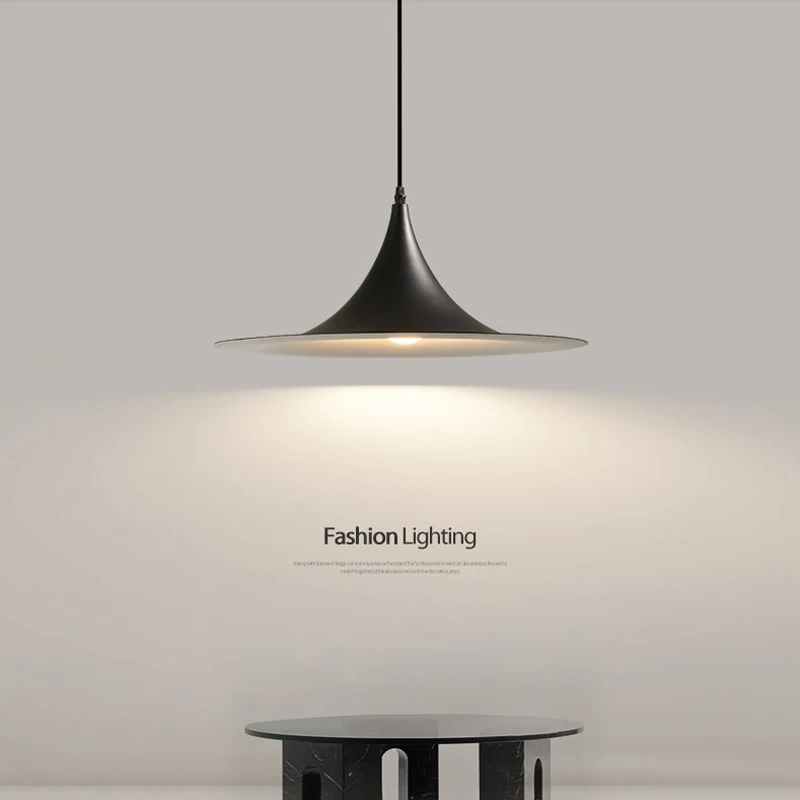 

Danish Designer Semi Minimalist Restaurant Black Chandelier Model Room Cafe Dining Table Bar Nordic Horn Lamp