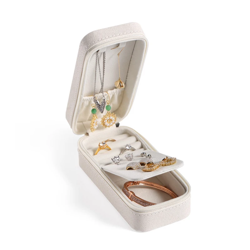 

Шкатулка для ювелирных изделий Женская, Белый Элегантный портативный дорожный бокс для серег, колец, серег, корейский двухуровневый контей...