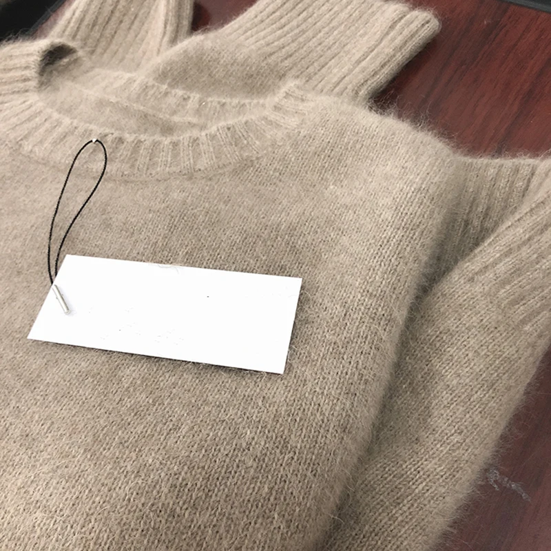 Apricot Milk Fufu Sweater with Coat Inner wear Women Autumn and Winter New Raccoon Velvet Knit Bottoming Shirt Shoulder Top