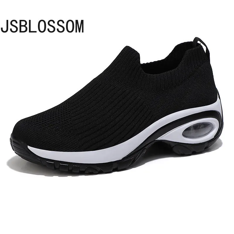 

Кроссовки женские на танкетке, дышащие, Вулканизированная подошва, сетчатые, повседневная спортивная обувь для бега