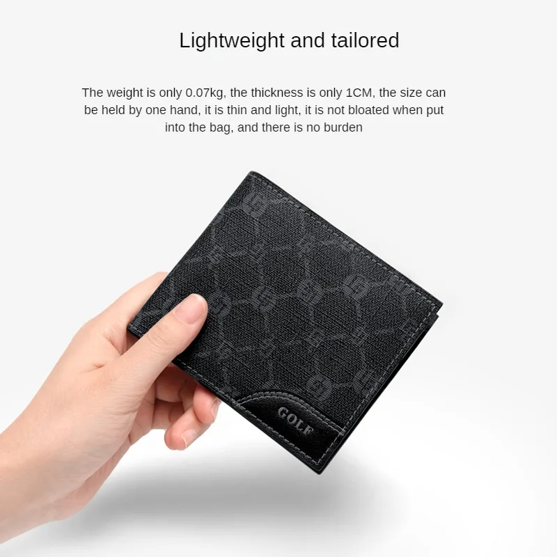 Короткий кошелек для мужчин GOLF новинка 2023 тонкий с несколькими отделениями карт