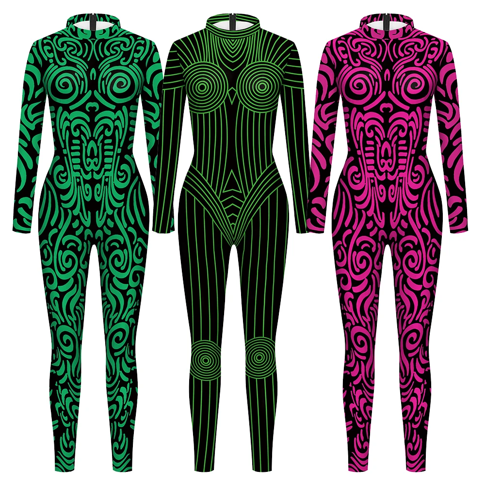 

Zawaland Adult Woman and Men Role Catsuit Halloween Costume Jumpsuit Carnival Party Garment Funny Clothes Cosplay Anime Bodysuit