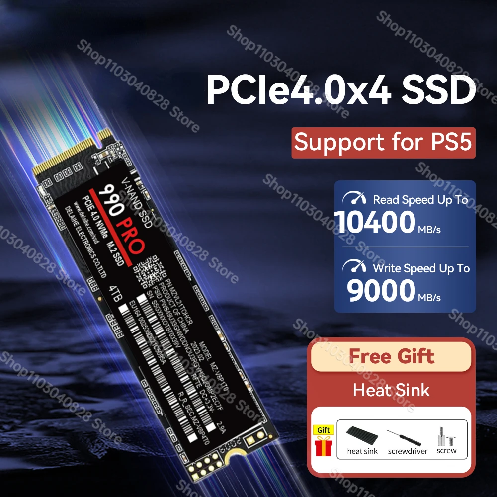

SSD NVMe M2 1TB 2TB 4TB Internal Solid State Drive Disk for PS5 PCIe 4.0x4 2280 SSD Drive for Laptop Desktop Ps5 Playstation 5